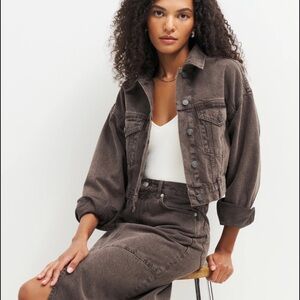Reformation Jori Cropped Denim Jacket, size XS